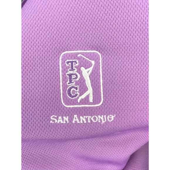 Oxford Golf TPC San Antonio Purple Polo Shirt Men’s Sz XL Earth Tech Super Dry - Picture 3 of 10